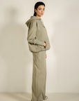 Fleece Wide Legged Pants - Sage Grey