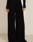Knitted Flared Pants - Black