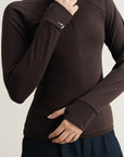 Form Fitted Raglan Jacket - Mocha