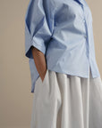 Origami Poplin Top - Powder Blue