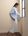 Cocoon Sleeve Poplin Top - Powder Blue