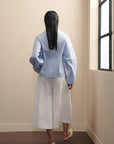 Cocoon Sleeve Poplin Top - Powder Blue