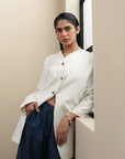 Asymmetric Wrap Jacket - Ivory