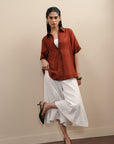 Silk Button Down - Rust