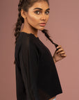 High Low Mesh Insert Crop Top