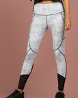 Textured print tech tights