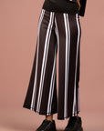 Cropped Flared Striped Pants