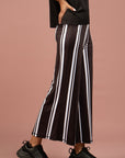 Cropped Flared Striped Pants