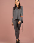 Grey Scuba Color Pop Top