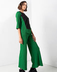 Rib Flared Pants Green