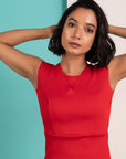 RED V-NECK TOP