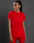 Red Drop Shoulder Tee