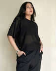Mesh Crop tee - Black