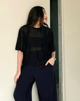 Mesh Crop tee - Black