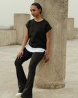 Extended Shoulder Tee - Black