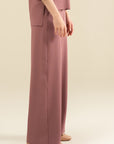 Straight Leg Rib Pants - Terracotta