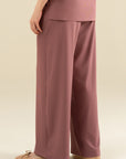 Straight Leg Rib Pants - Terracotta