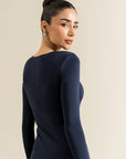 Power Shoulder Dress - Navy