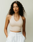 Halter Neck Tank - Latte