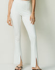 Front Slit Bootcut Pants - White
