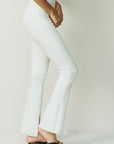 Front Slit Bootcut Pants - White