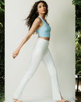 Front Slit Bootcut Pants - White