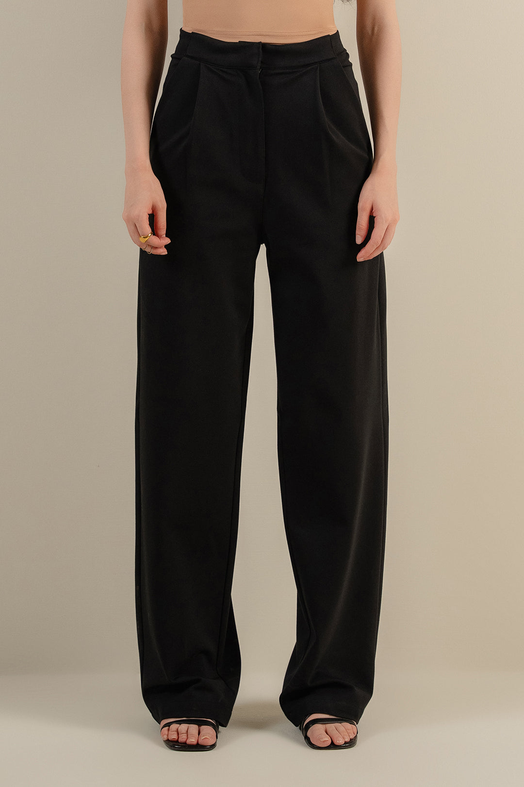 Straight Leg Pants - Black