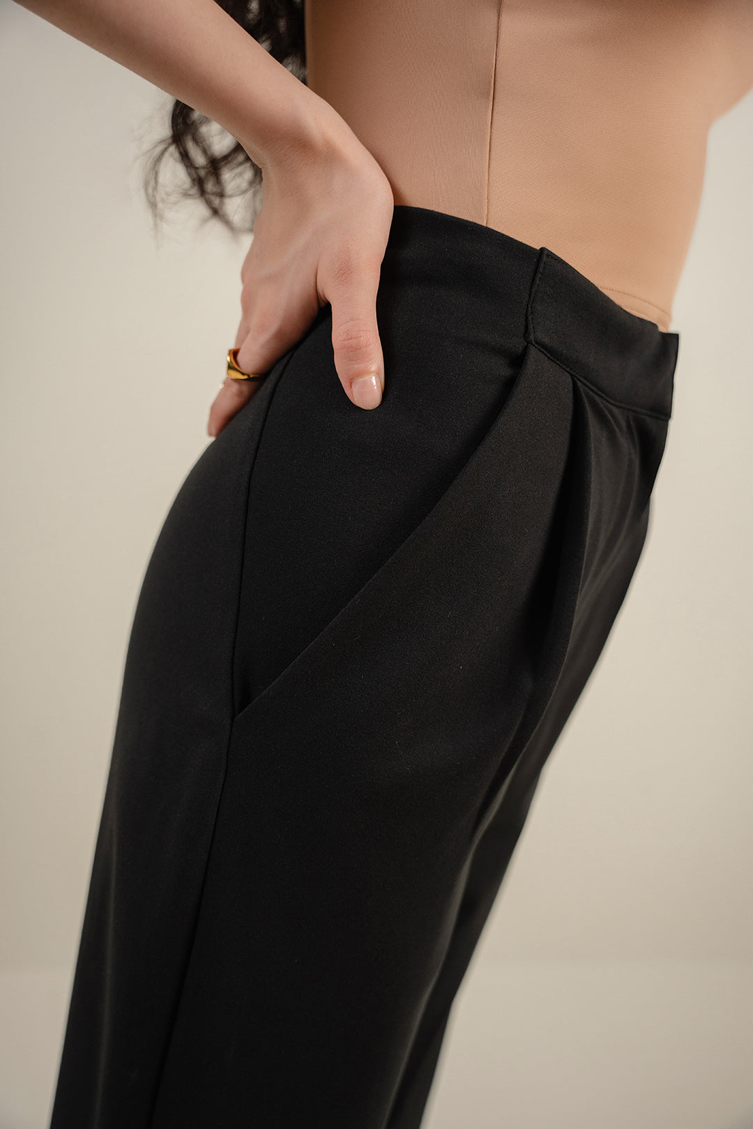 Straight Leg Pants - Black