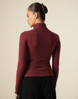 Form Fitted Raglan Jacket- Marsala