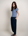 Knitted Button Up-Melange Blue