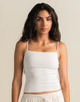 Square Neck Camisole - White