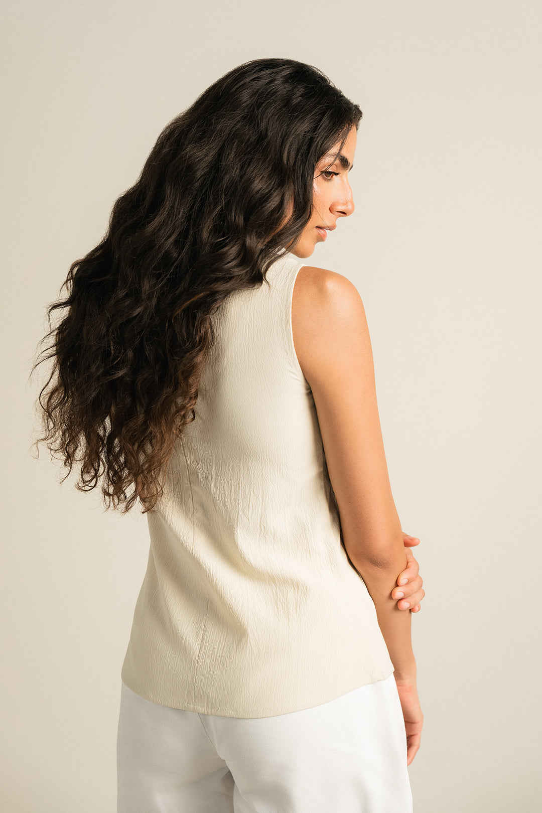 Pleated Top - Cream