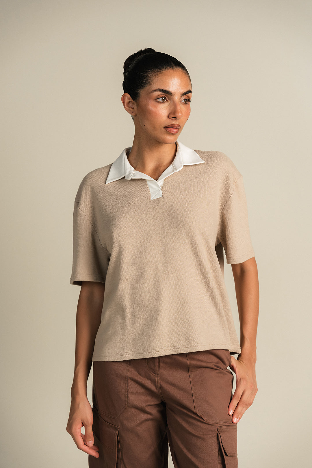 Contrast Polo - Beige