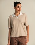 Contrast Polo - Beige