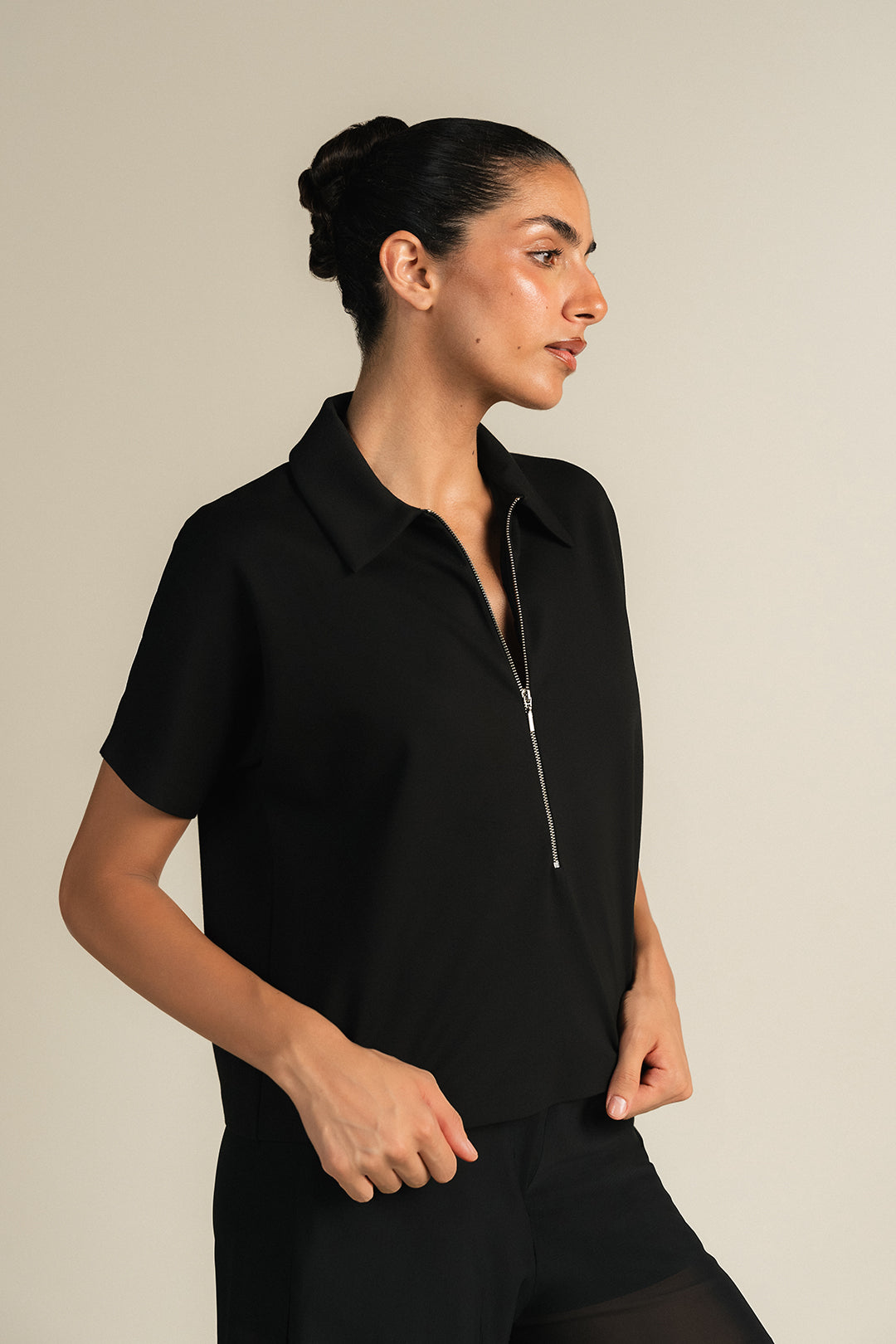 Zipper Polo - Black