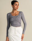 Rib Pilates Top - Grey