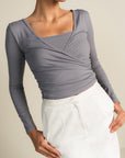 Rib Pilates Top - Grey