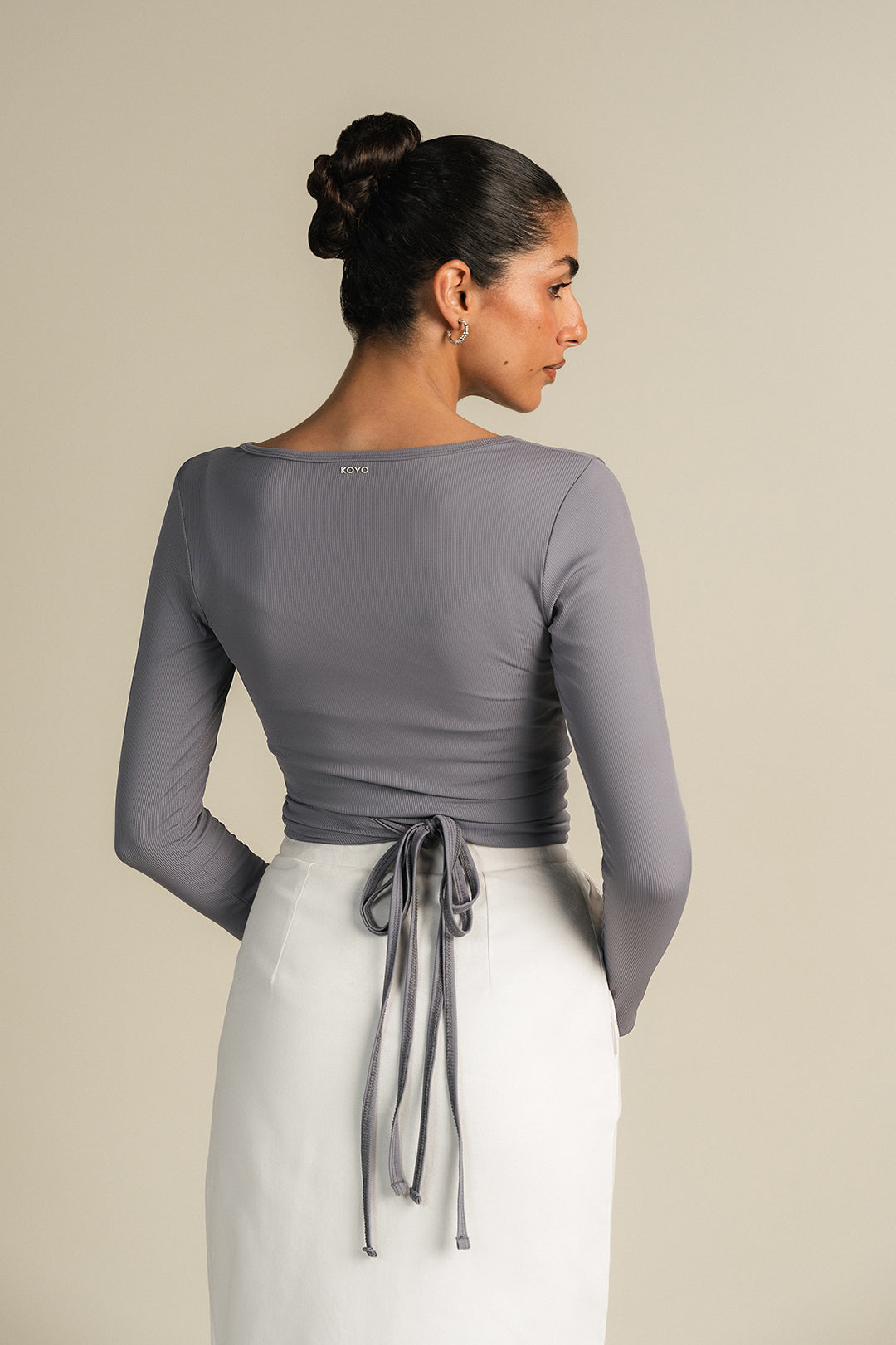 Rib Pilates Top - Grey