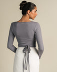 Rib Pilates Top - Grey