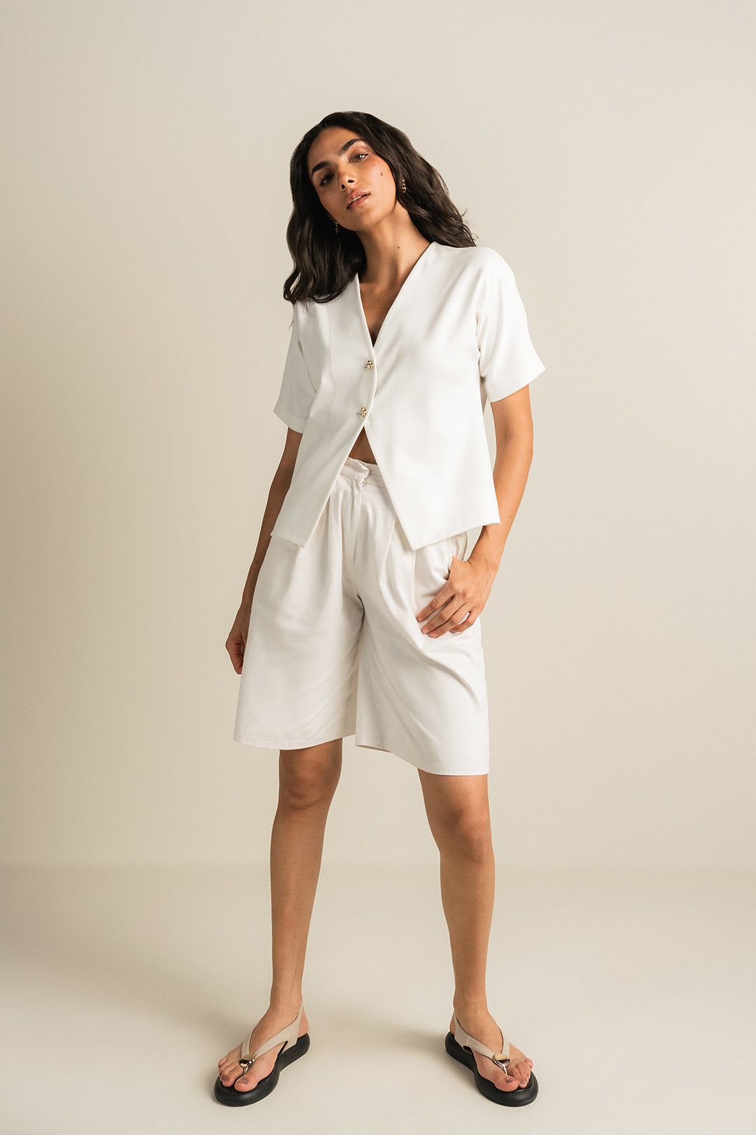 Luluknit Batwing Top - White