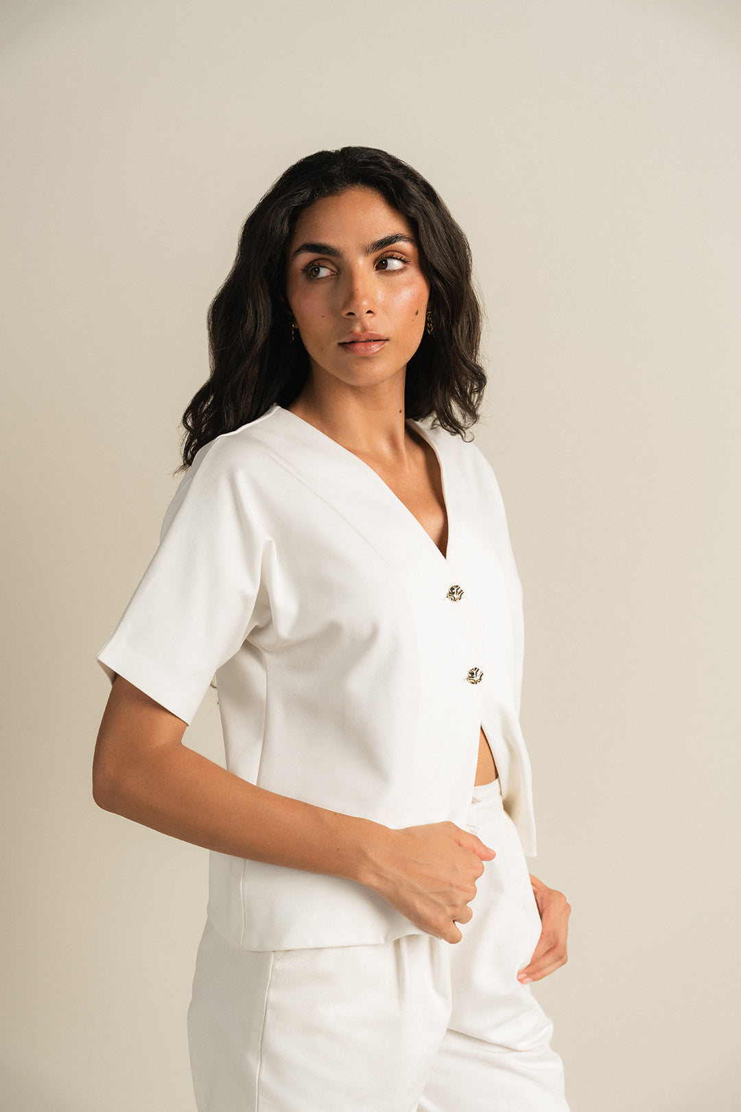 Luluknit Batwing Top - White