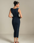 Pleated Dress - Navy