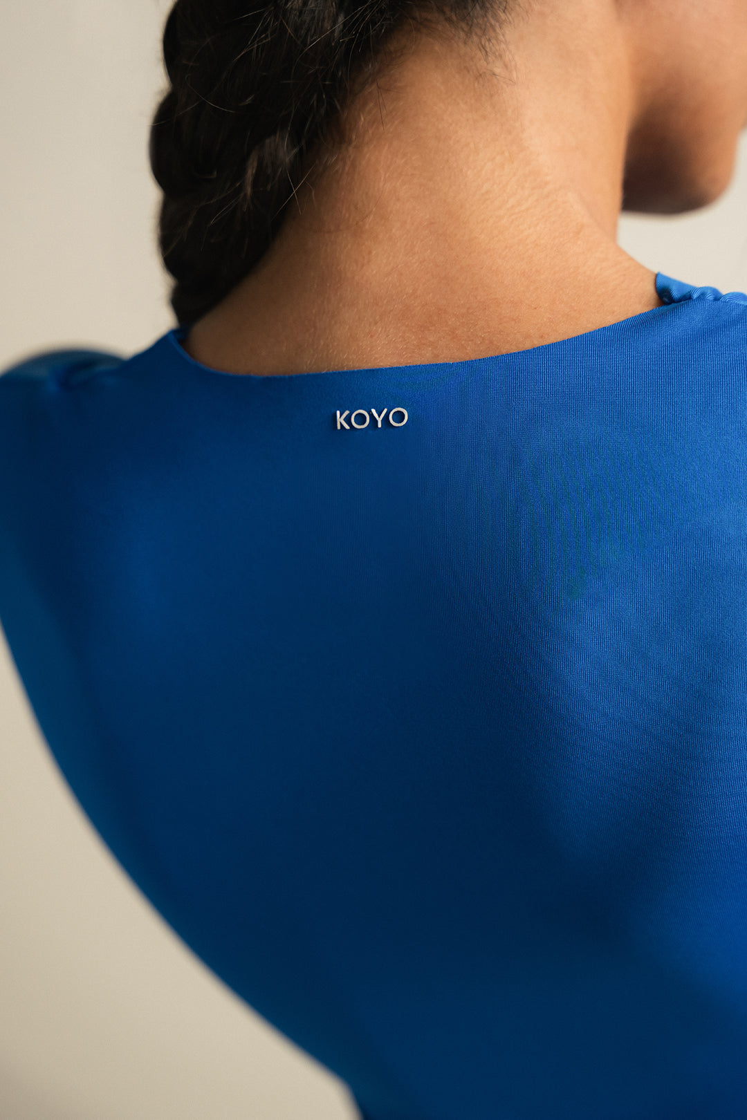 Pleated Overlap Top - Cobalt Blue