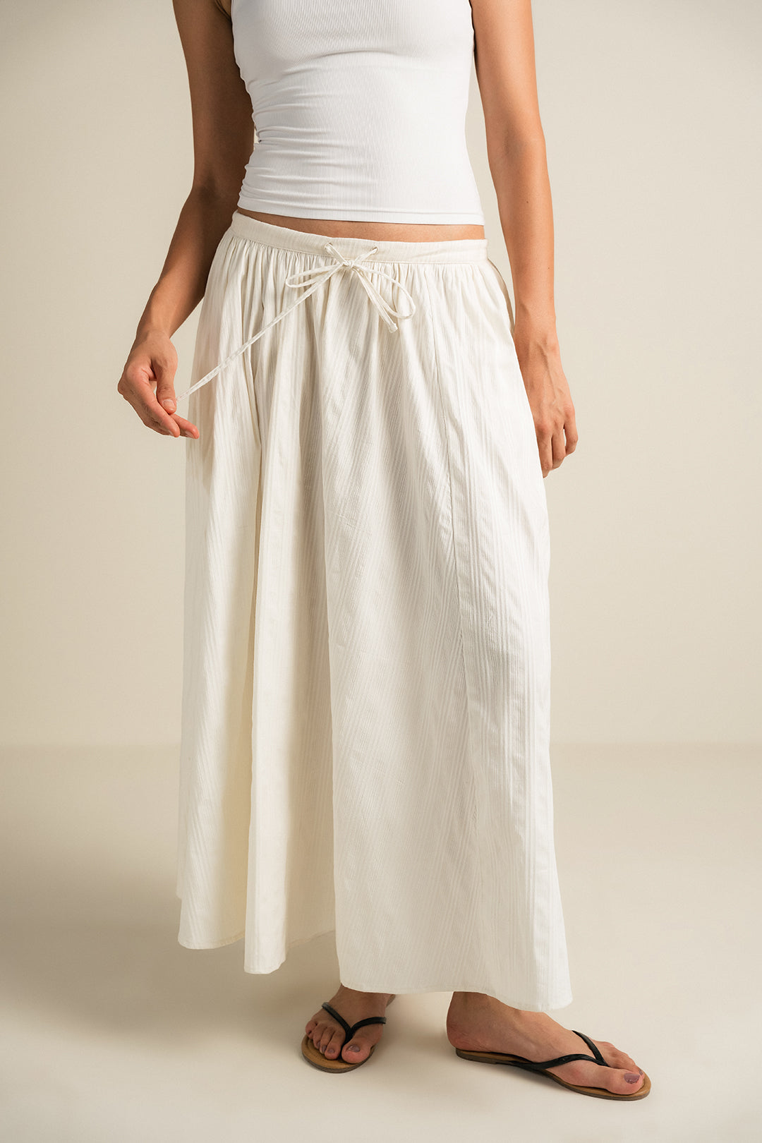 Gathered Skirt - White