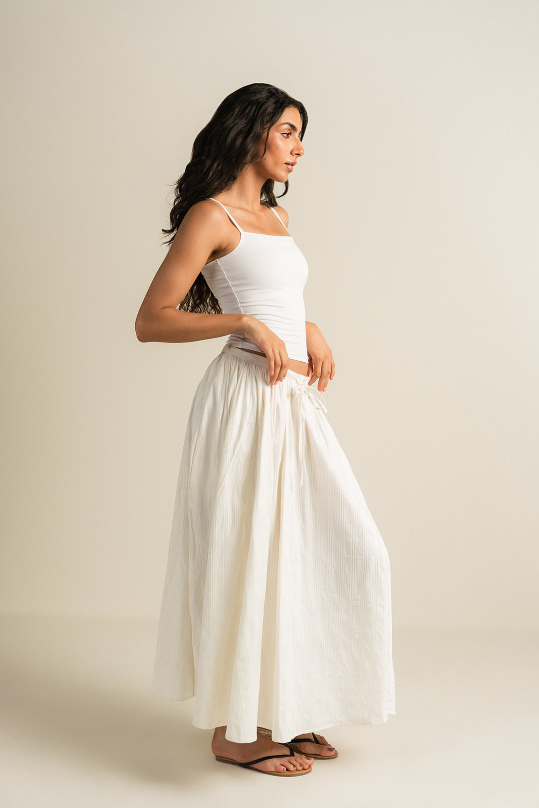Gathered Skirt - White