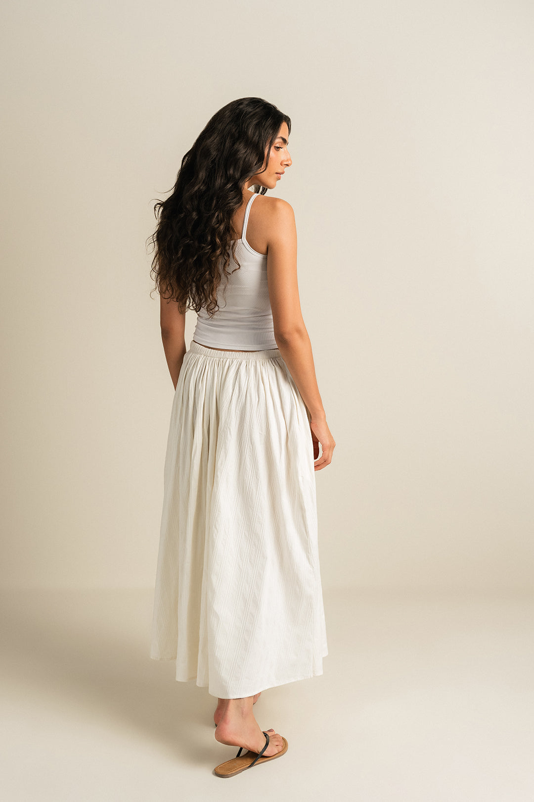Gathered Skirt - White