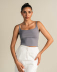 Rib Camisole-Grey