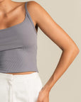 Rib Camisole-Grey