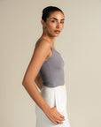 Rib Camisole-Grey