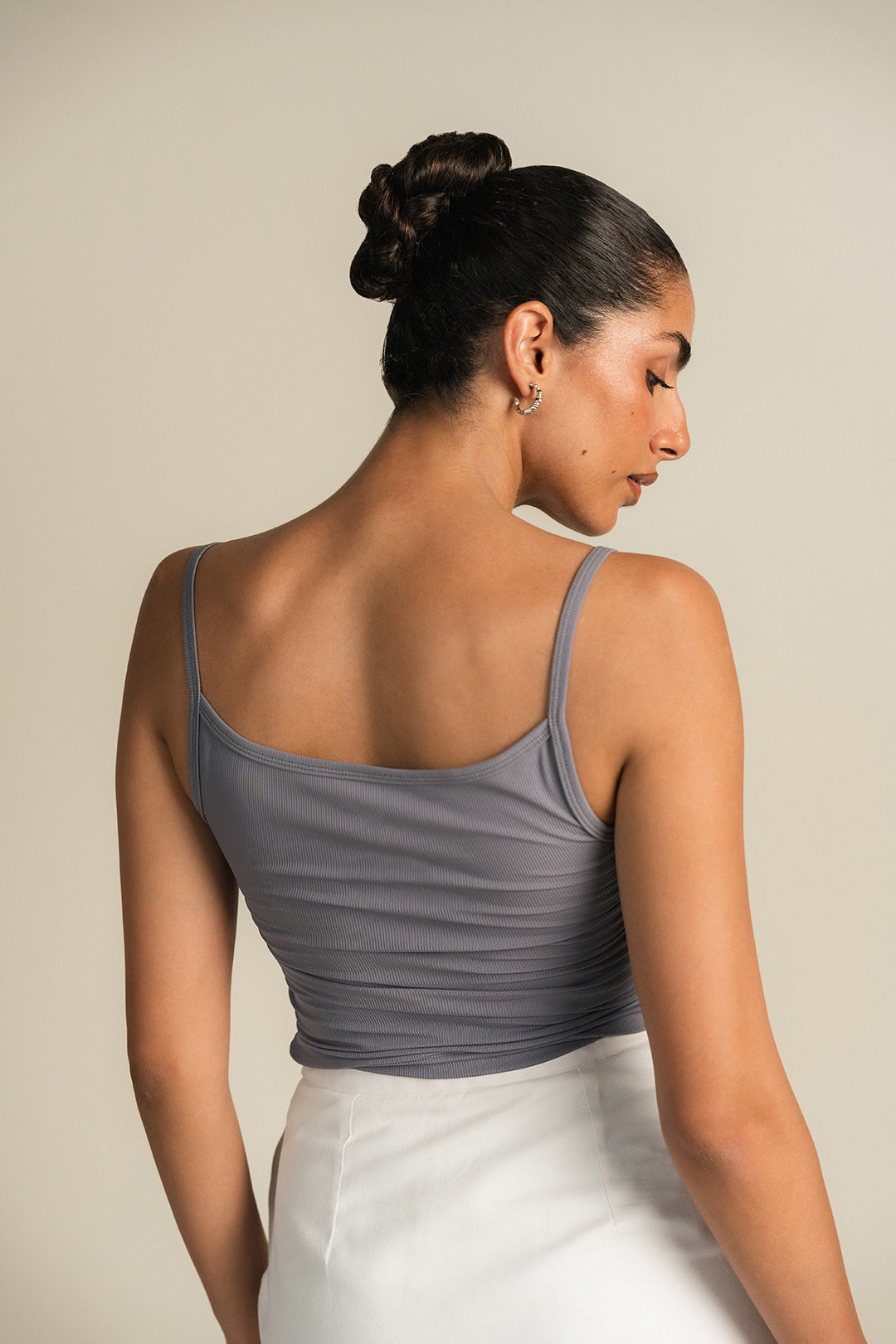 Rib Camisole-Grey